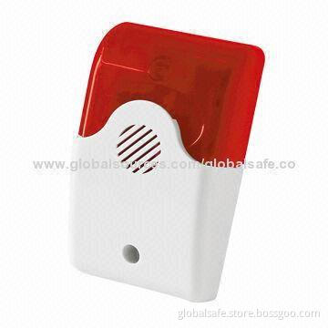 Self monitoring wireless alarm system with flash Siren